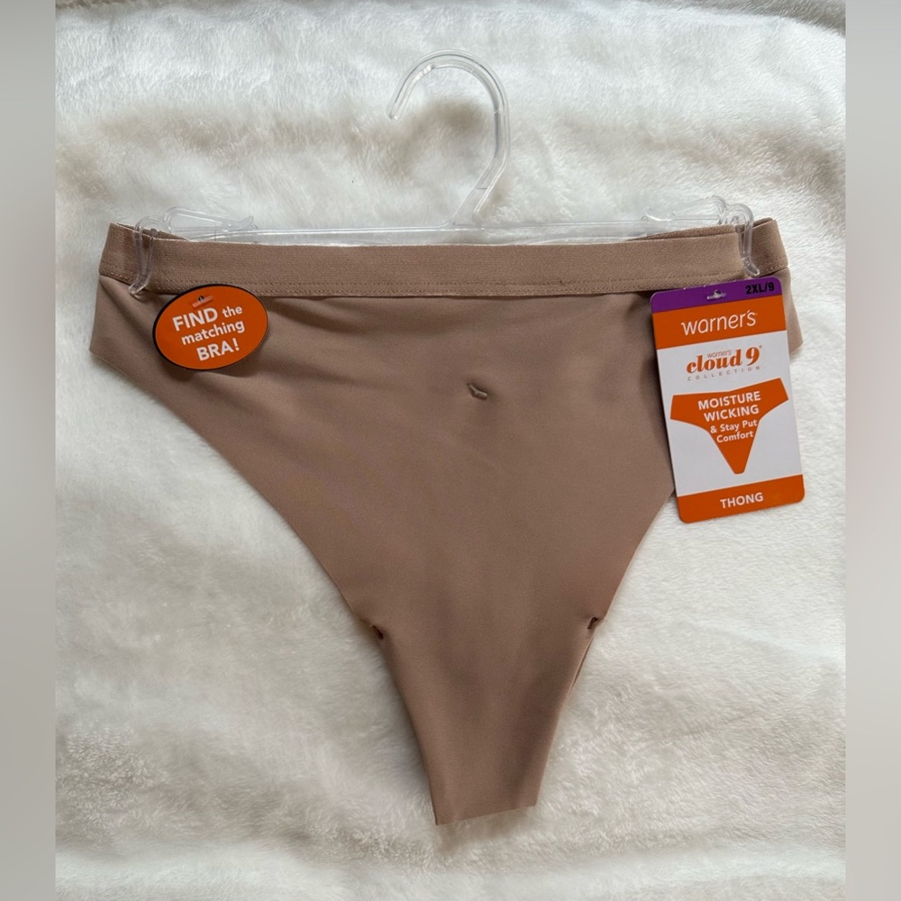 Warners Cloud 9 Collection Size 2XL Thong Moisture Wicking & Stay Put Comfort